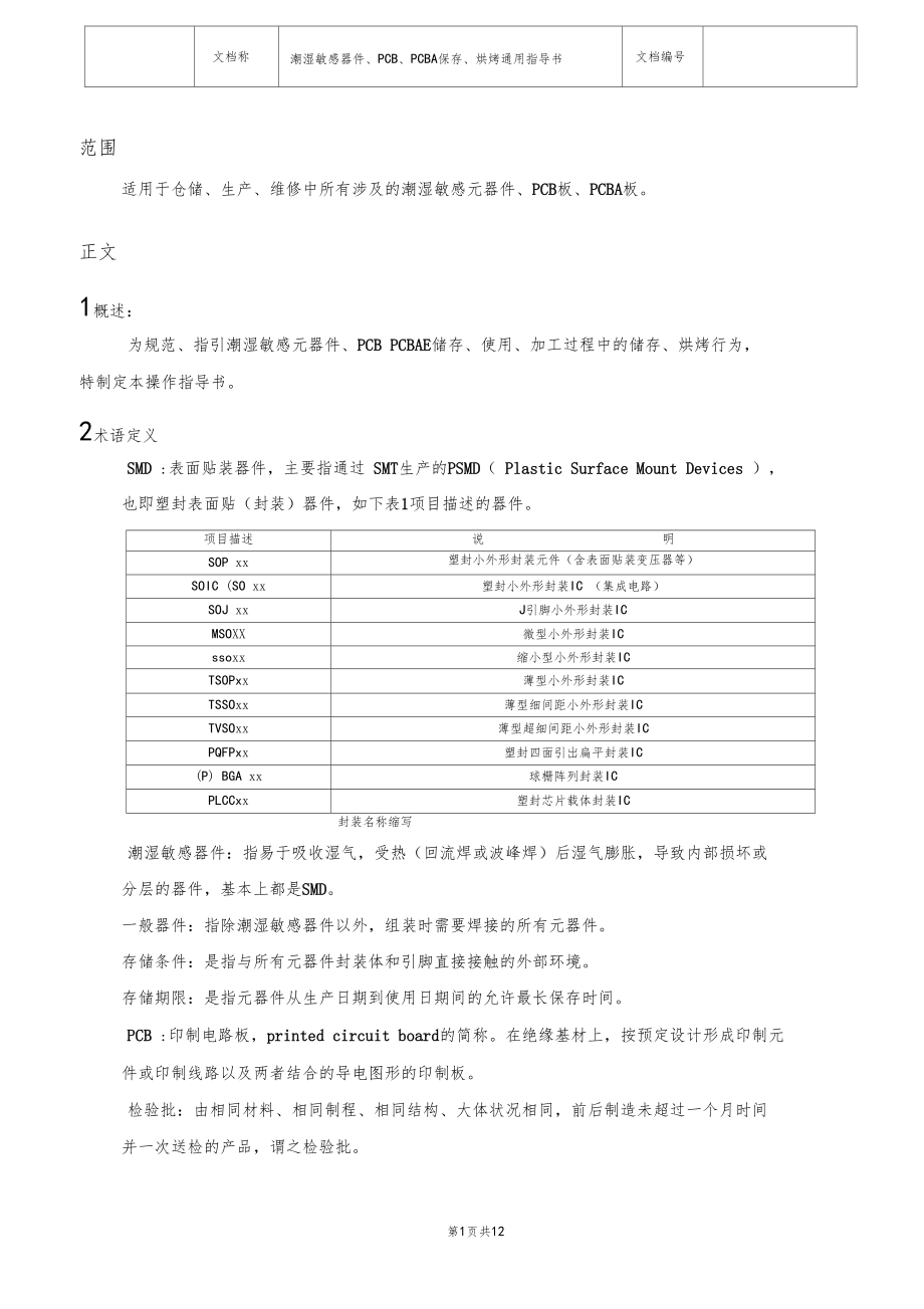 潮湿敏感器件PCBPCBA保存烘烤通用指导书.doc_第3页