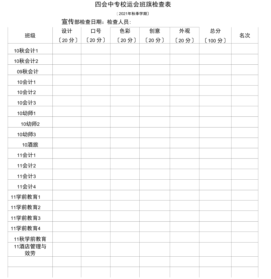 校运会宣传部班旗评比.docx_第1页