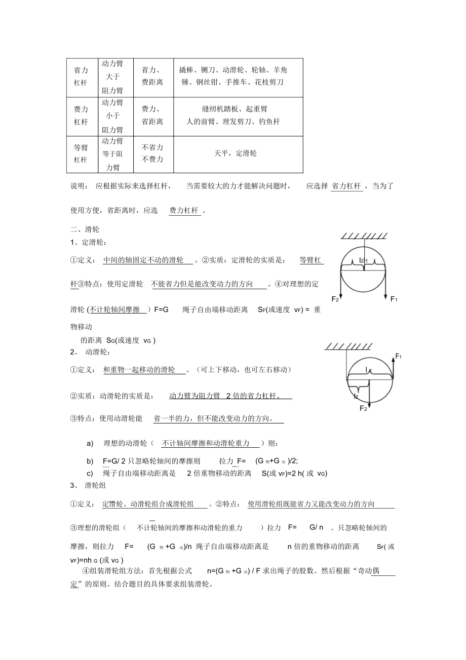 初中物理功与机械知识点及检测题.docx_第2页