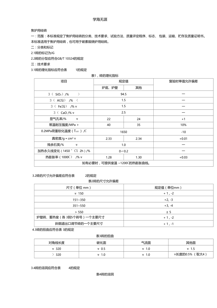 2020年整理焦炉用硅砖及其标准.docx_第1页