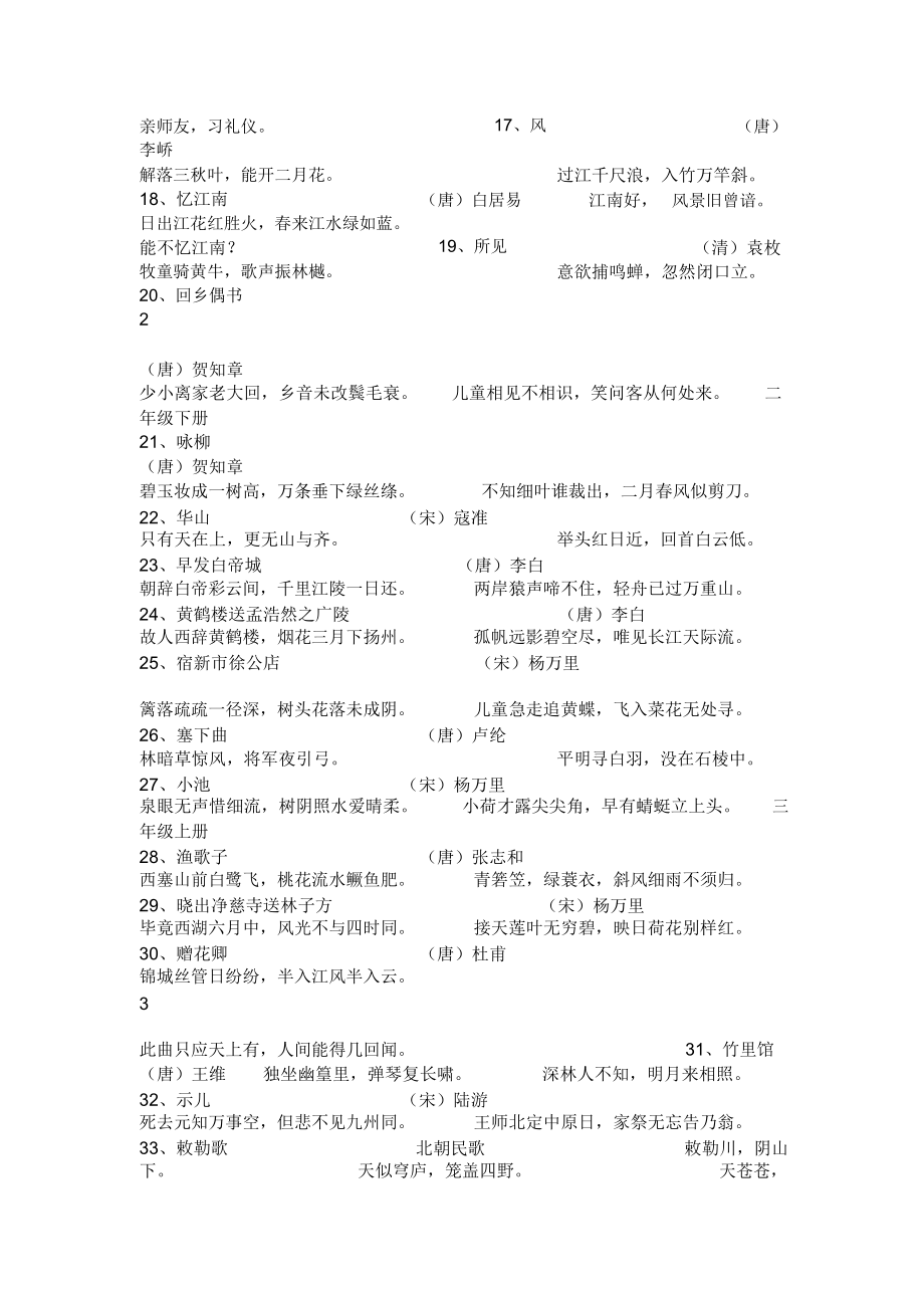 北师大版小学语文实验教材一至六年级古诗词总汇.docx_第2页