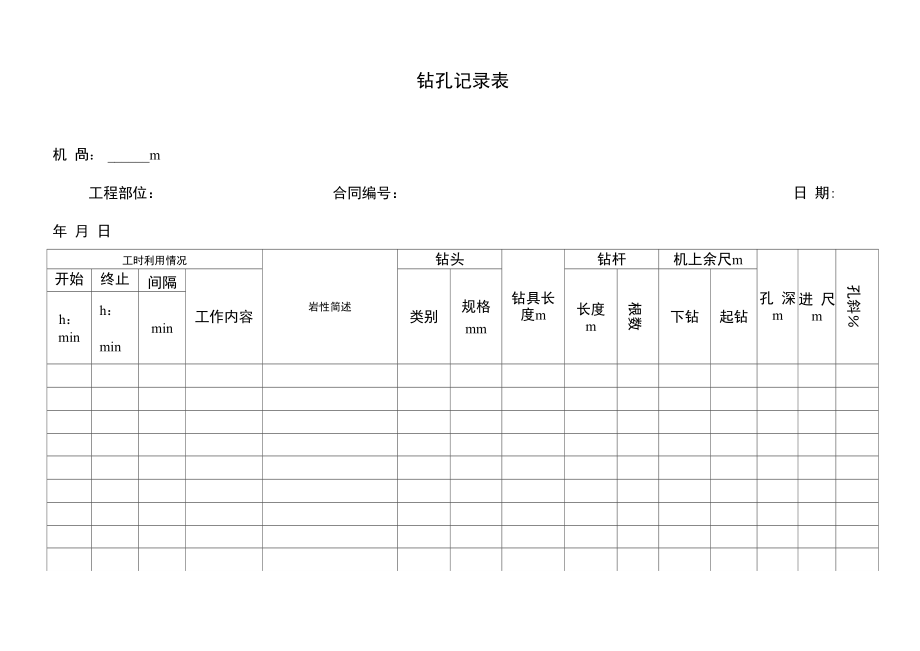 帷幕灌浆施工记录表.doc_第1页