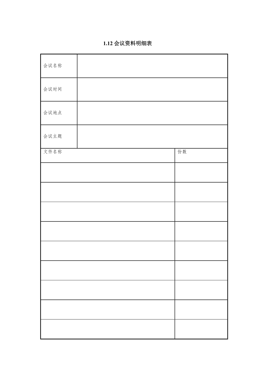 某企业会议资料明细表(doc 2页).doc_第1页