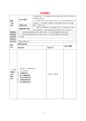 【最新】八年级政治上册 第四单元 第七课 第一框《礼貌显魅力》教案 新人教版 课件.doc