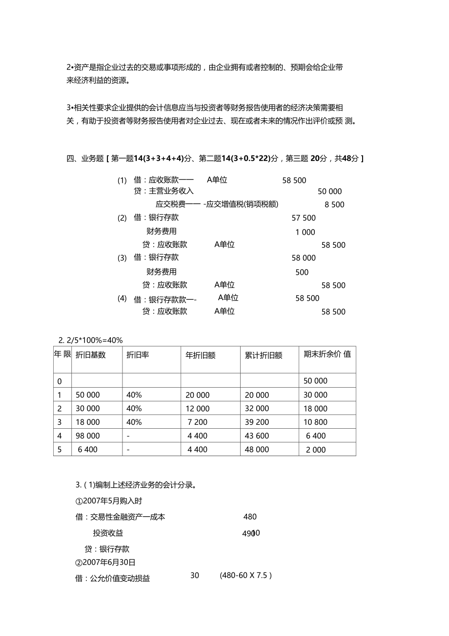 财务会计实务一期末B卷答案.doc_第2页