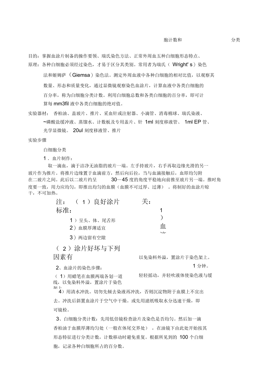 白细胞计数实验报告.docx_第1页