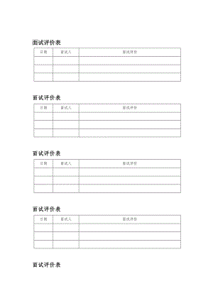 某公司职员面试评价记录表(doc 2页).doc