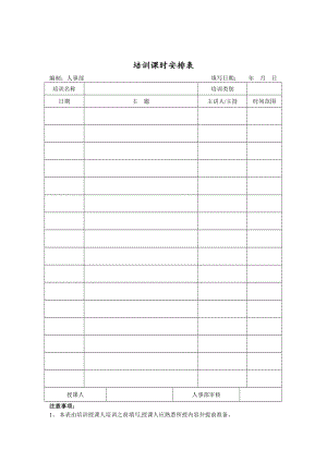 培训课程表汇总(28个doc)13.doc