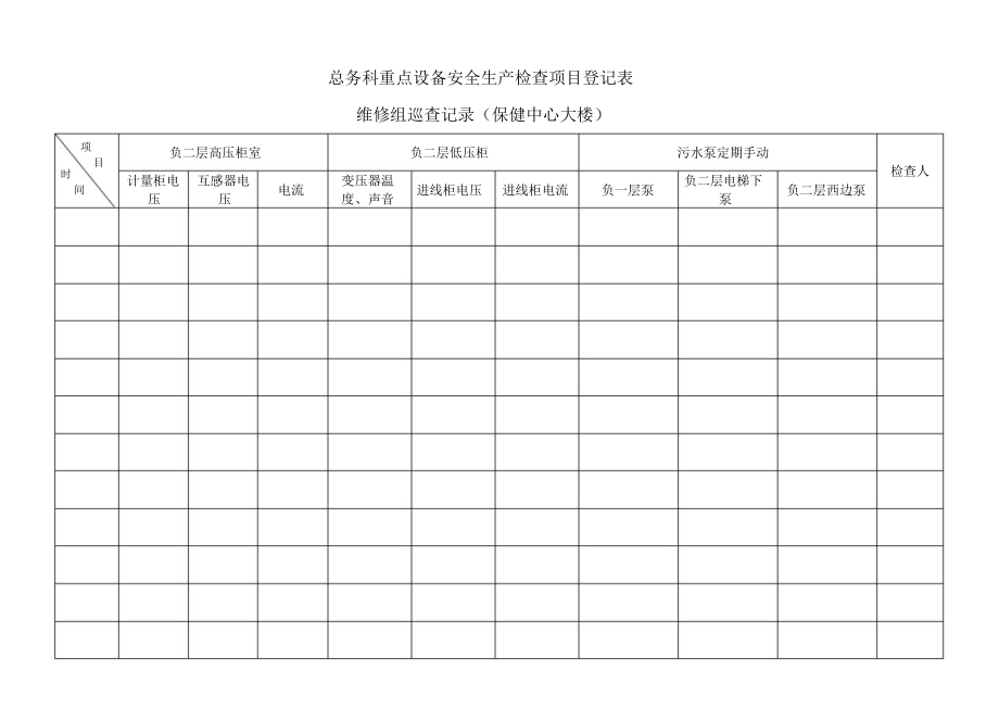 总务科重点设备安全生产检查项目登记表4.doc_第2页