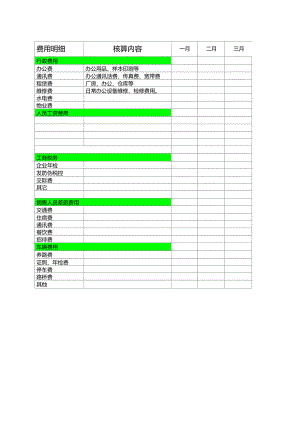 公司费用明细表.doc