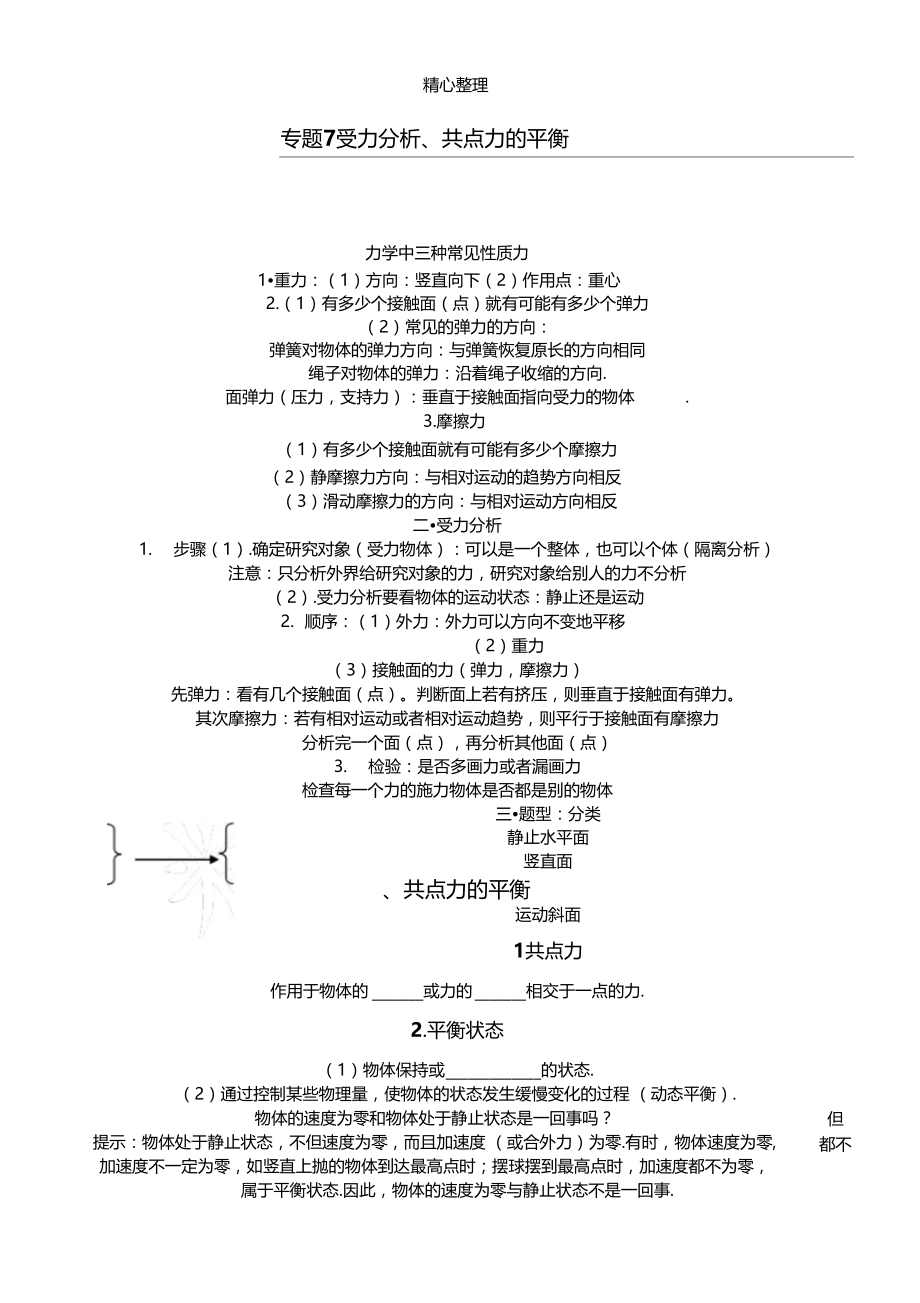 专题7受力分析共点力的平衡.docx_第1页