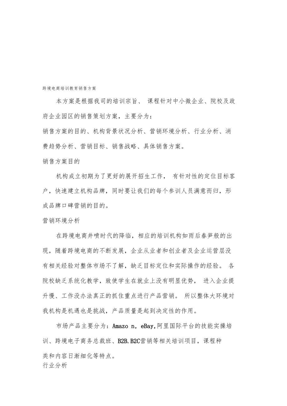 跨境电商销售方案.doc_第1页