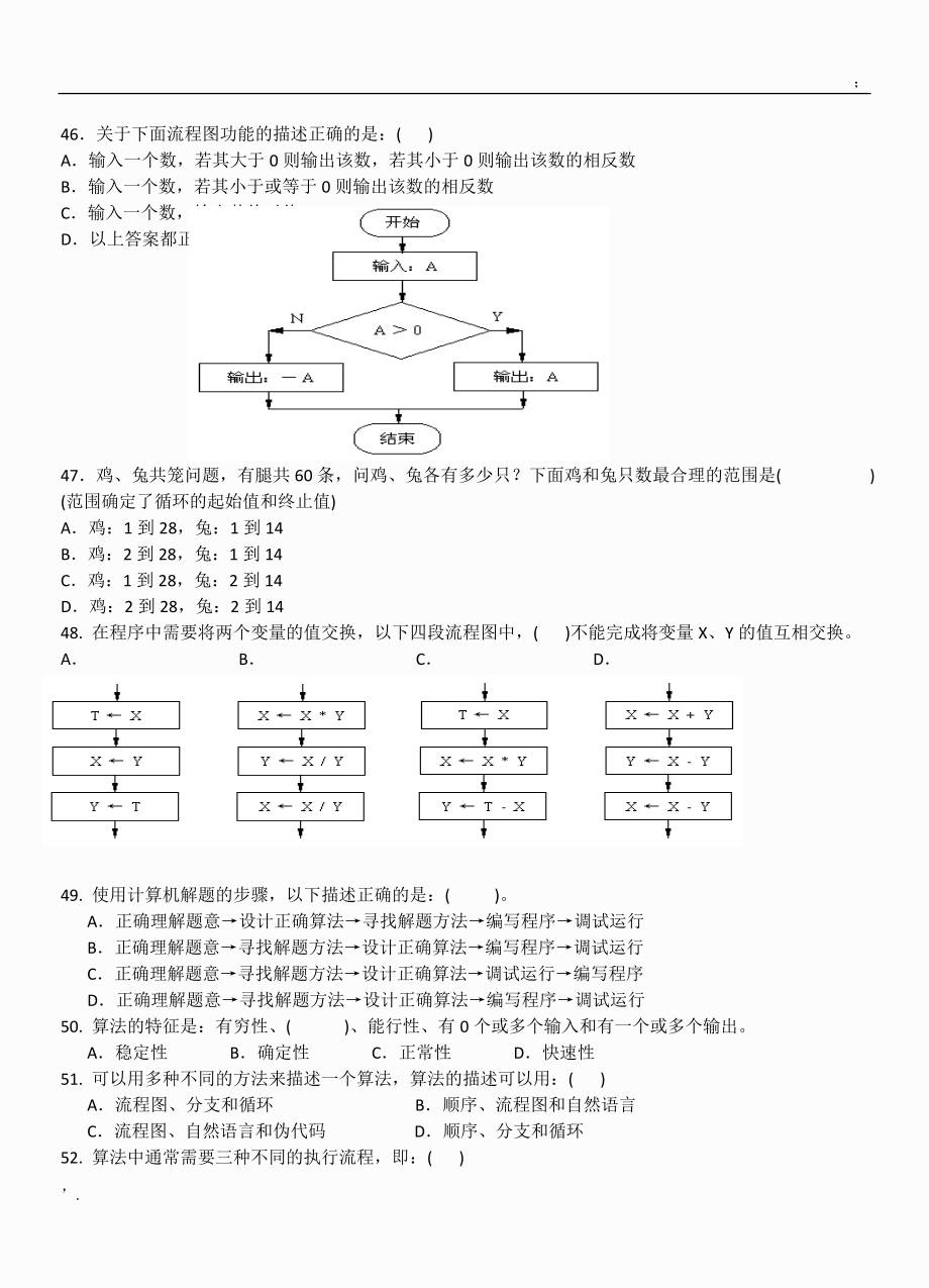 算法与程序设计复习整理.docx_第1页