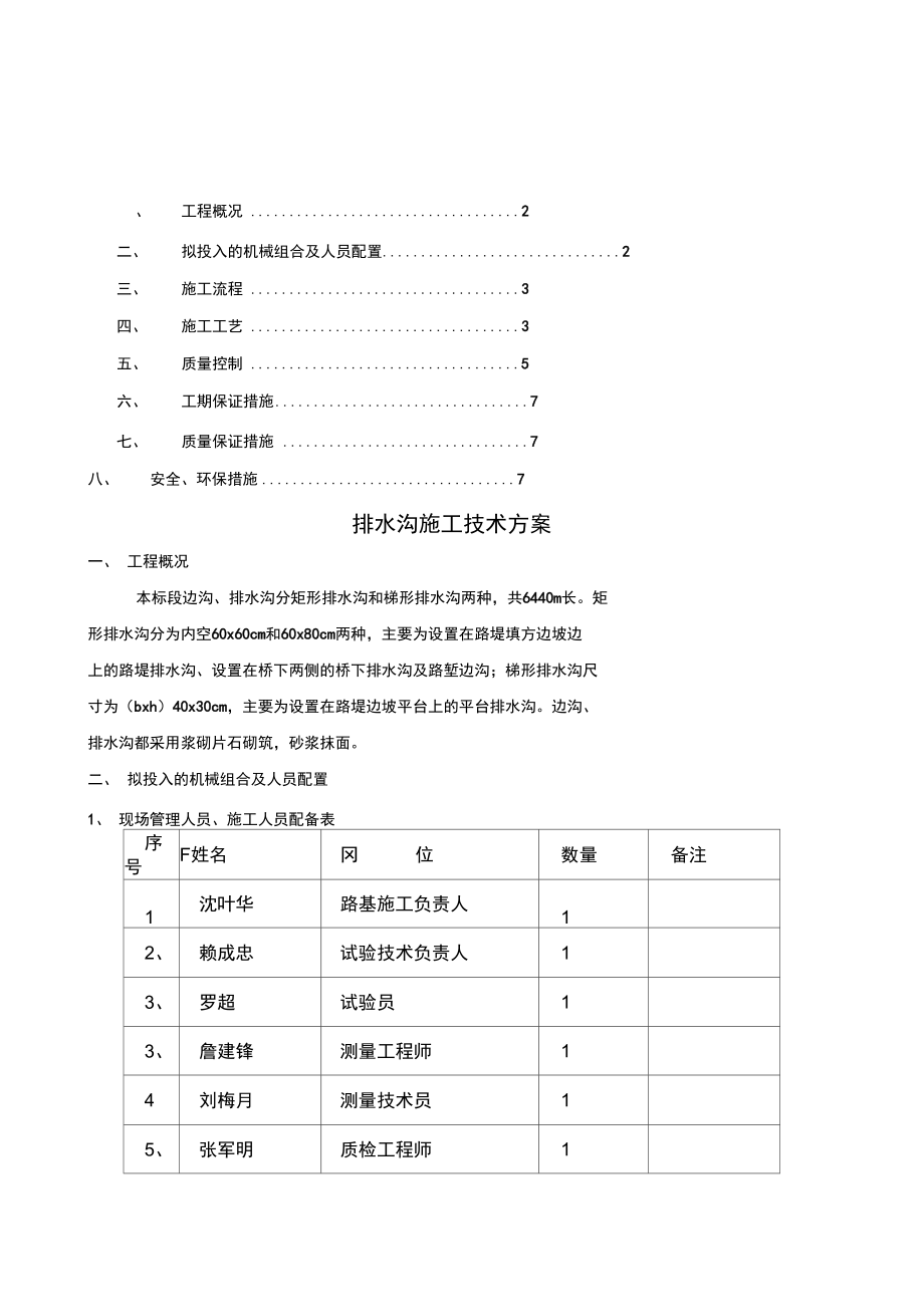 排水沟施工技术方案.doc_第1页