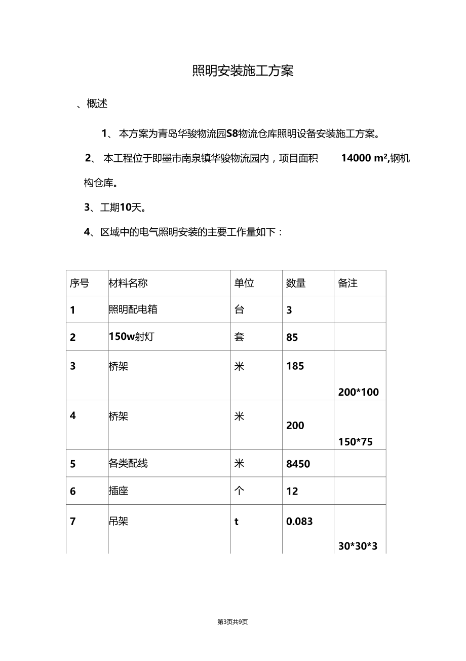 仓库照明施工方案.docx_第3页