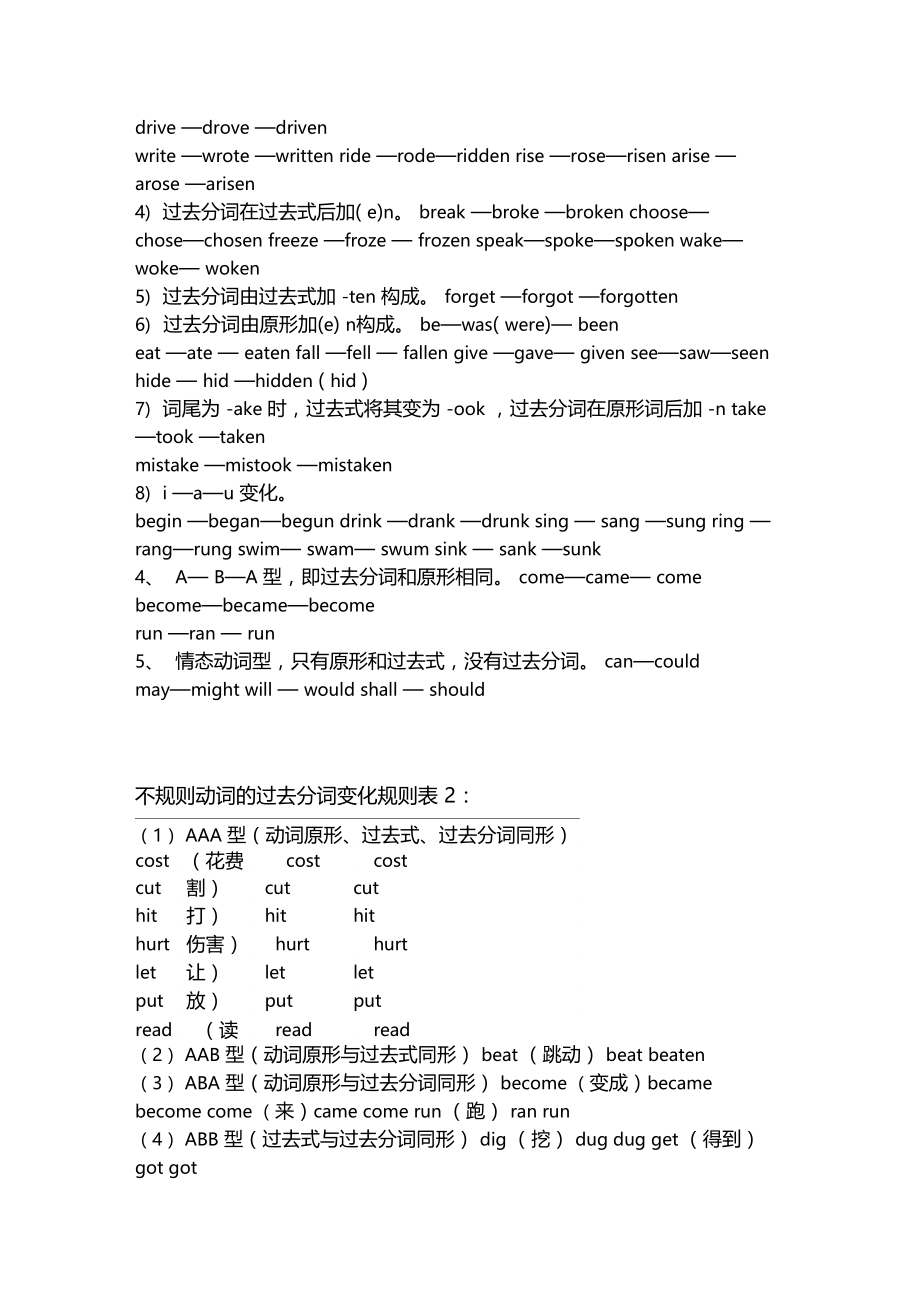 不规则动词的过去式和过去分词变化规则表.docx_第2页