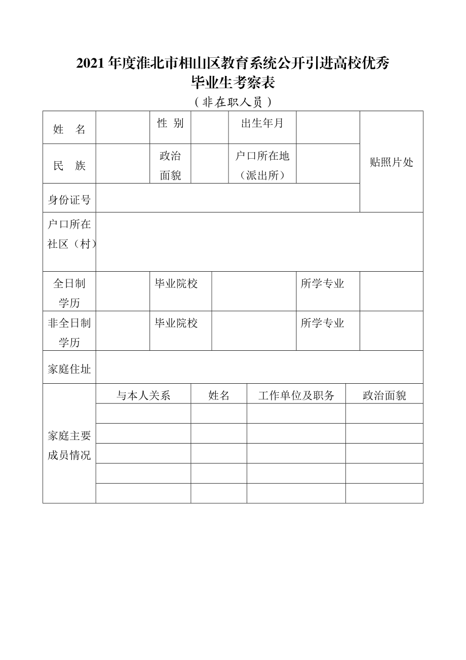 淮北市2019年公开招聘教师考察表.doc_第3页