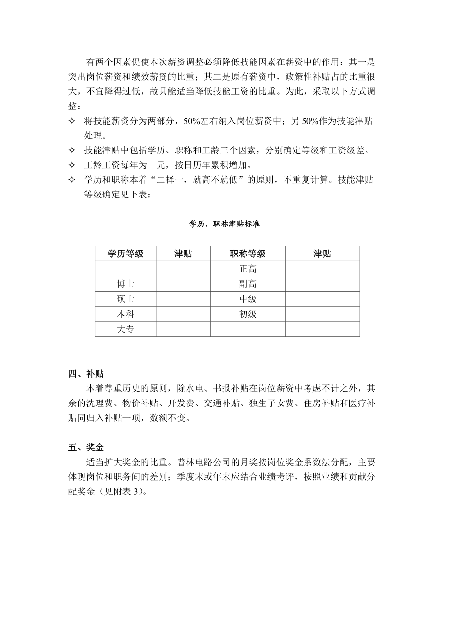 公司薪酬调整建议方案 - zhaopincom.doc_第2页