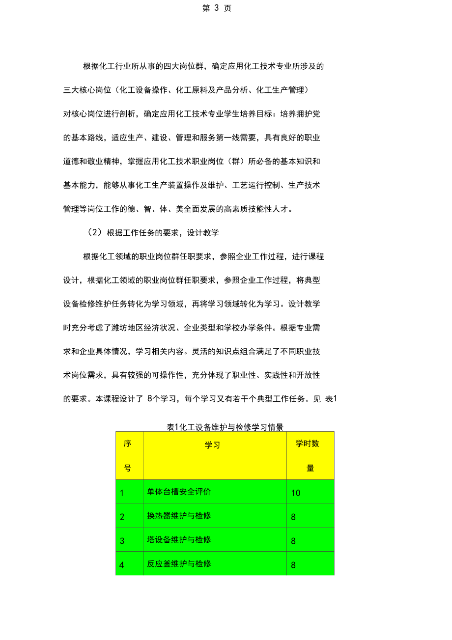 化工设备维护与检修课程标准-17页word资料.docx_第3页