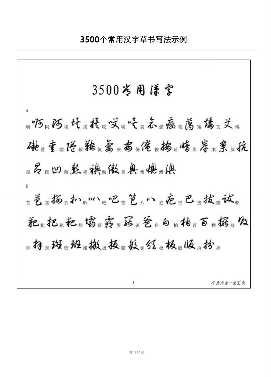 常用3500字的草书写法.doc_第1页