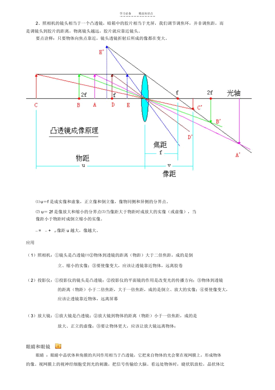 第五章透镜及其应用知识点完美整理版.docx_第2页