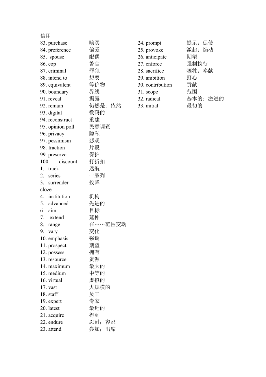 [英语四六级]2008年6月四级真题核心词汇.docx_第2页