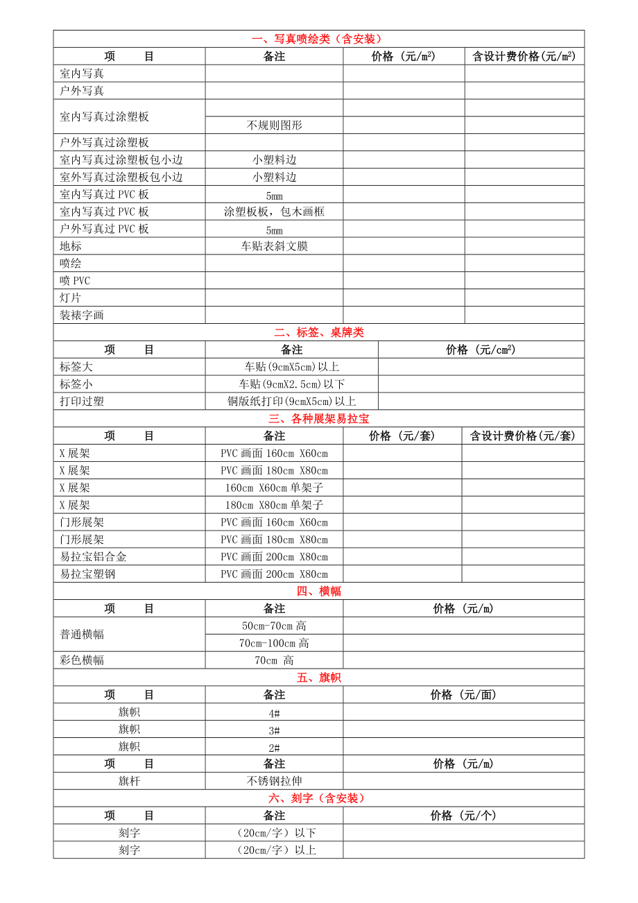 写真喷绘类含安装.doc_第1页