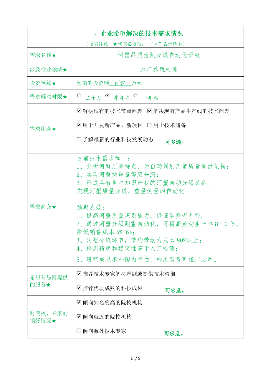 企业希望解决的技术需求情况.DOC_第1页