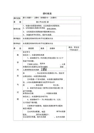 八上水资源导学案.doc