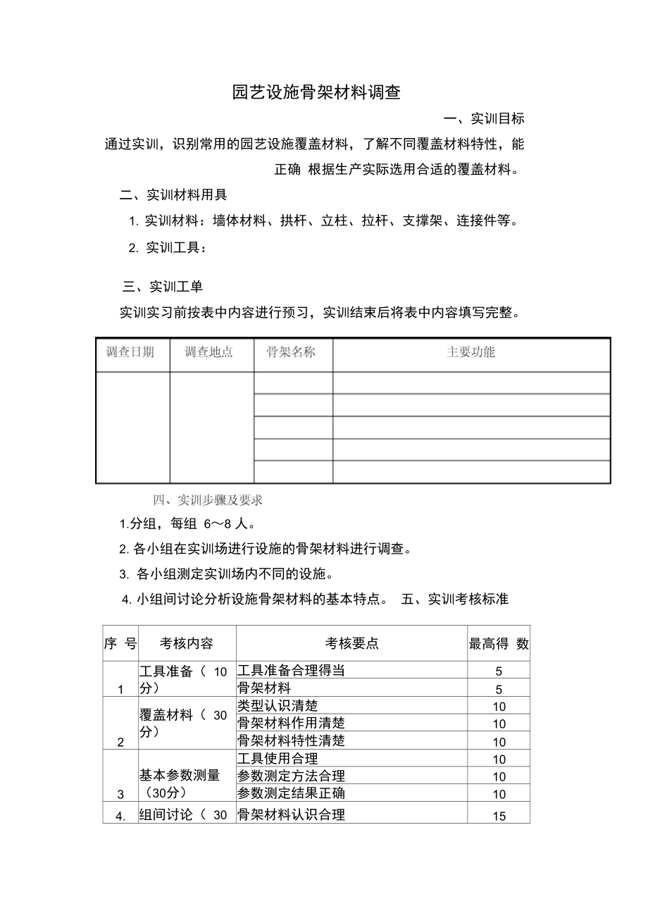 模块六实训指导园艺设施骨架材料调查.doc_第1页