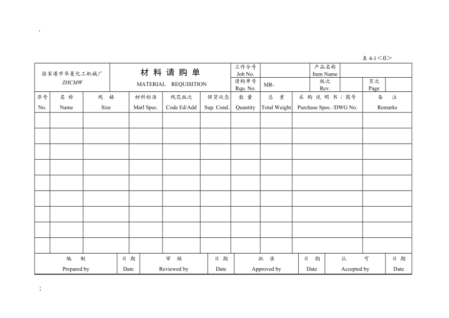 ASME手册样表 （工艺部分）.docx_第1页