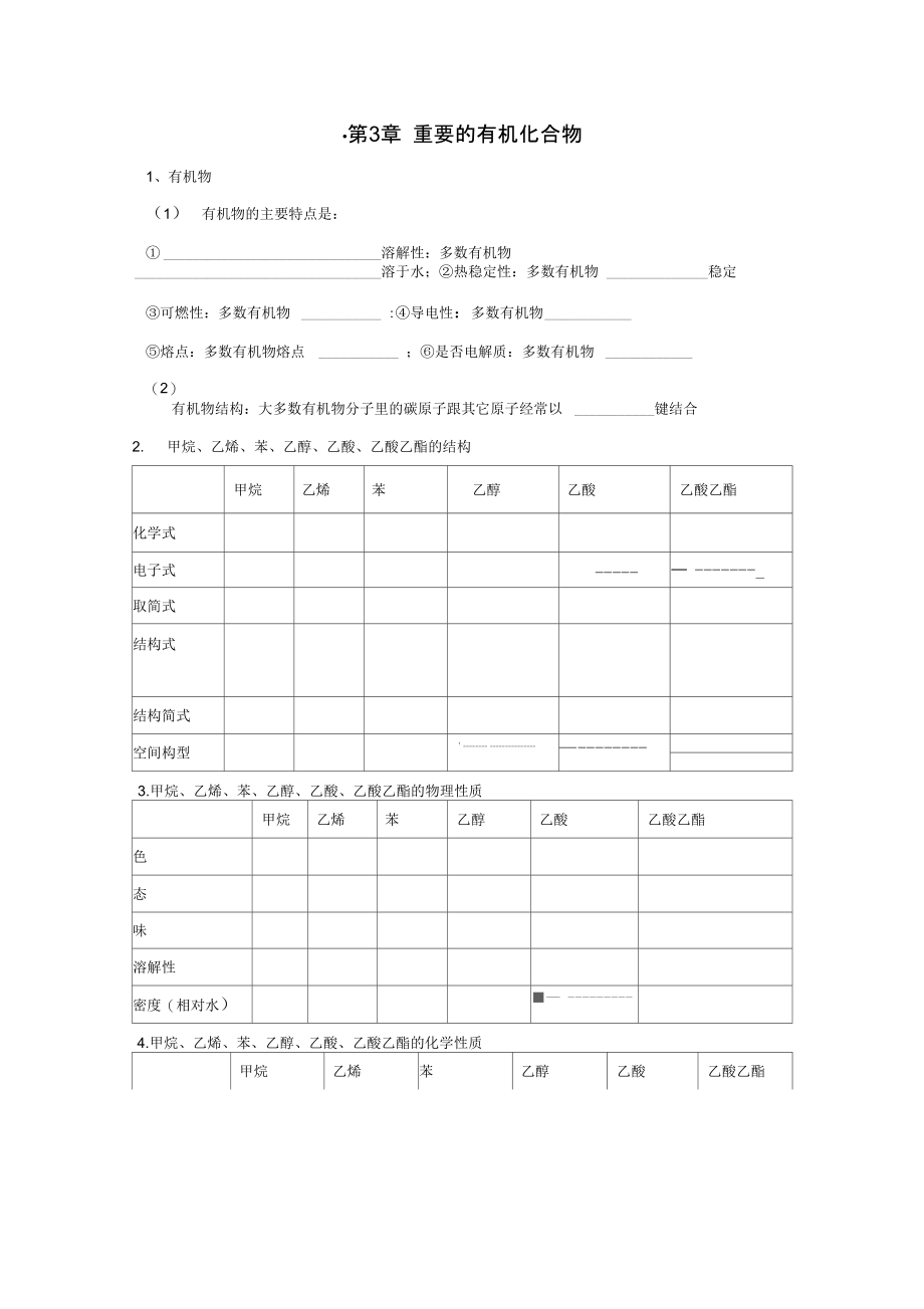 有机化合物知识点及练习.doc_第1页