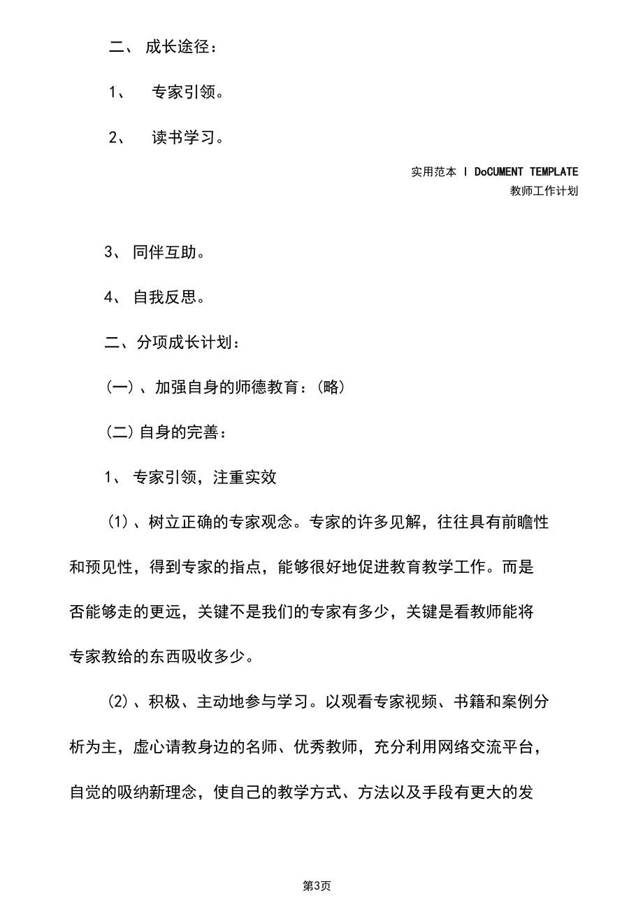 2020骨干教师个人发展计划书(新整理).docx_第3页