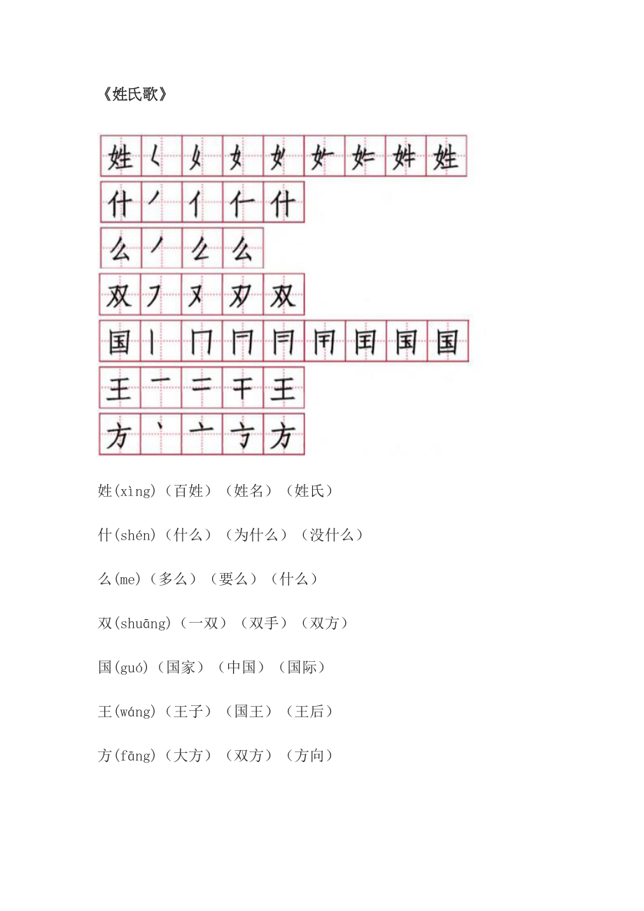 一年级下册笔顺、生字、拼音、组词.doc_第2页