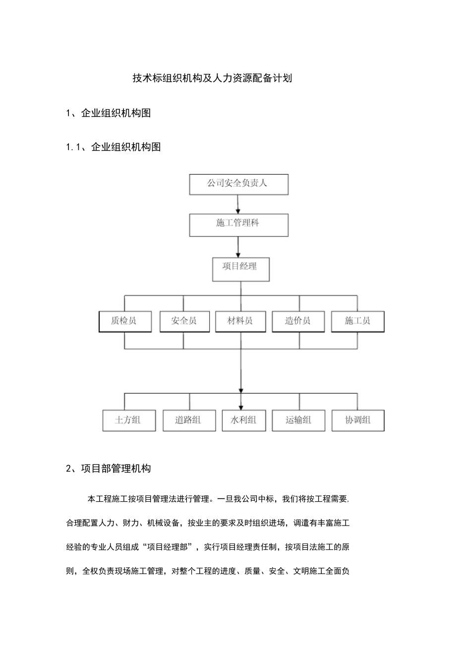 组织机构及人力资源配备计划.docx_第1页