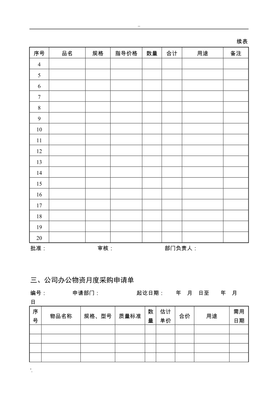 公司办公用品管理表格.docx_第2页