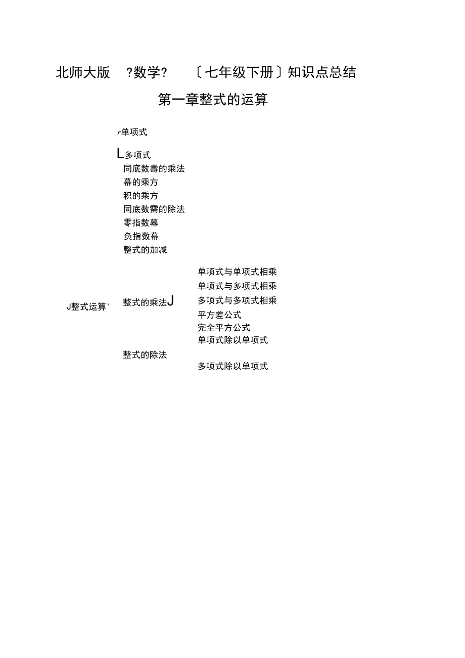 北师大版七年级下册数学各章知识点总结-实用.docx_第1页