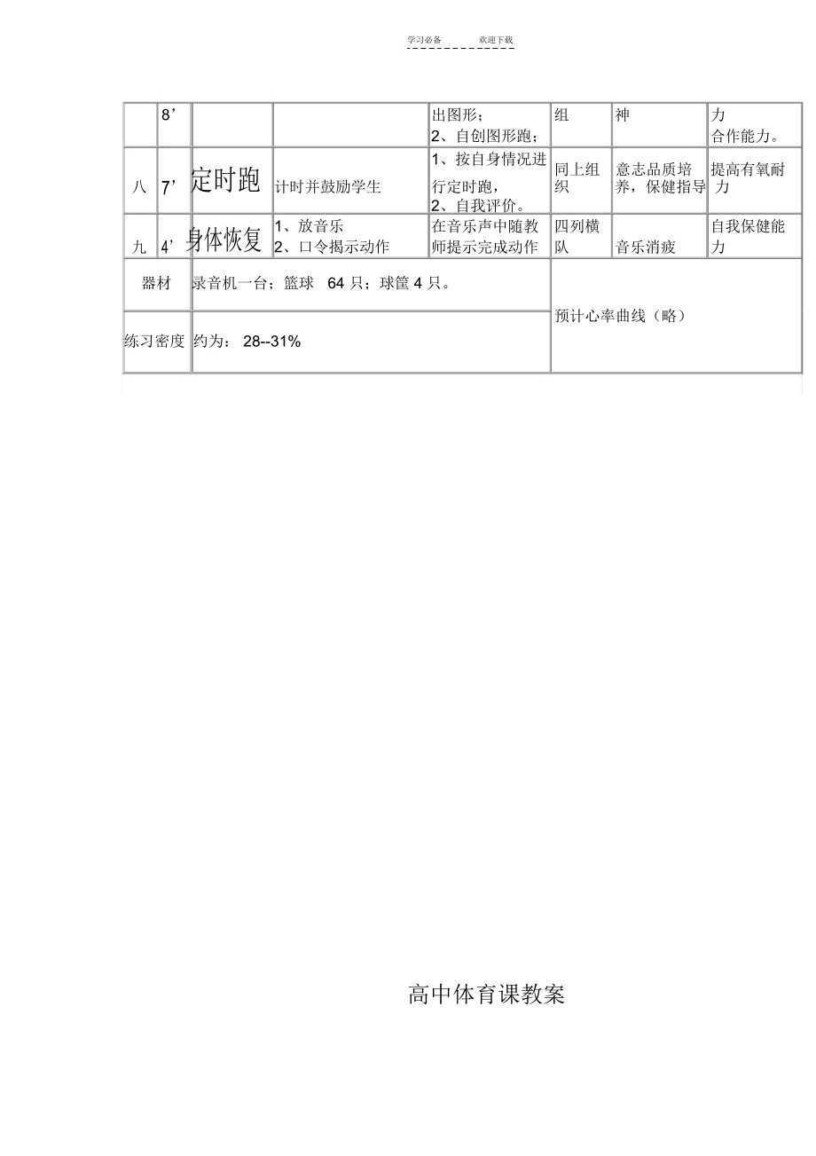 高中体育课新课标教案优秀教案_2121.docx_第2页