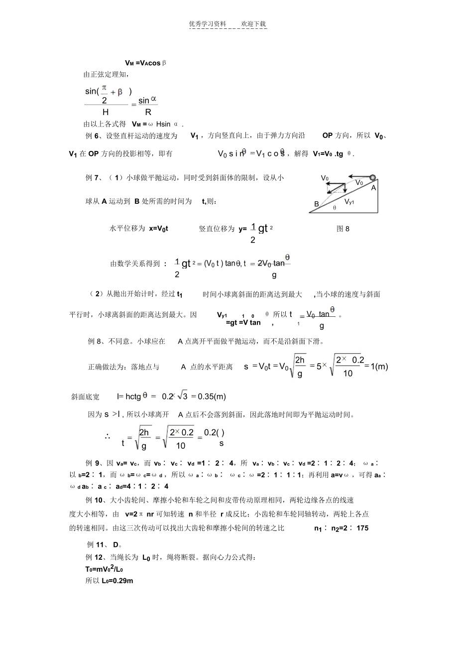 一轮复习曲线运动答案固安一中张自海孙彦斌.docx_第2页