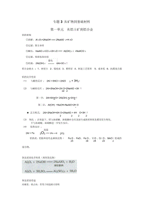 高中化学苏教版必修一专题三知识点总结.docx