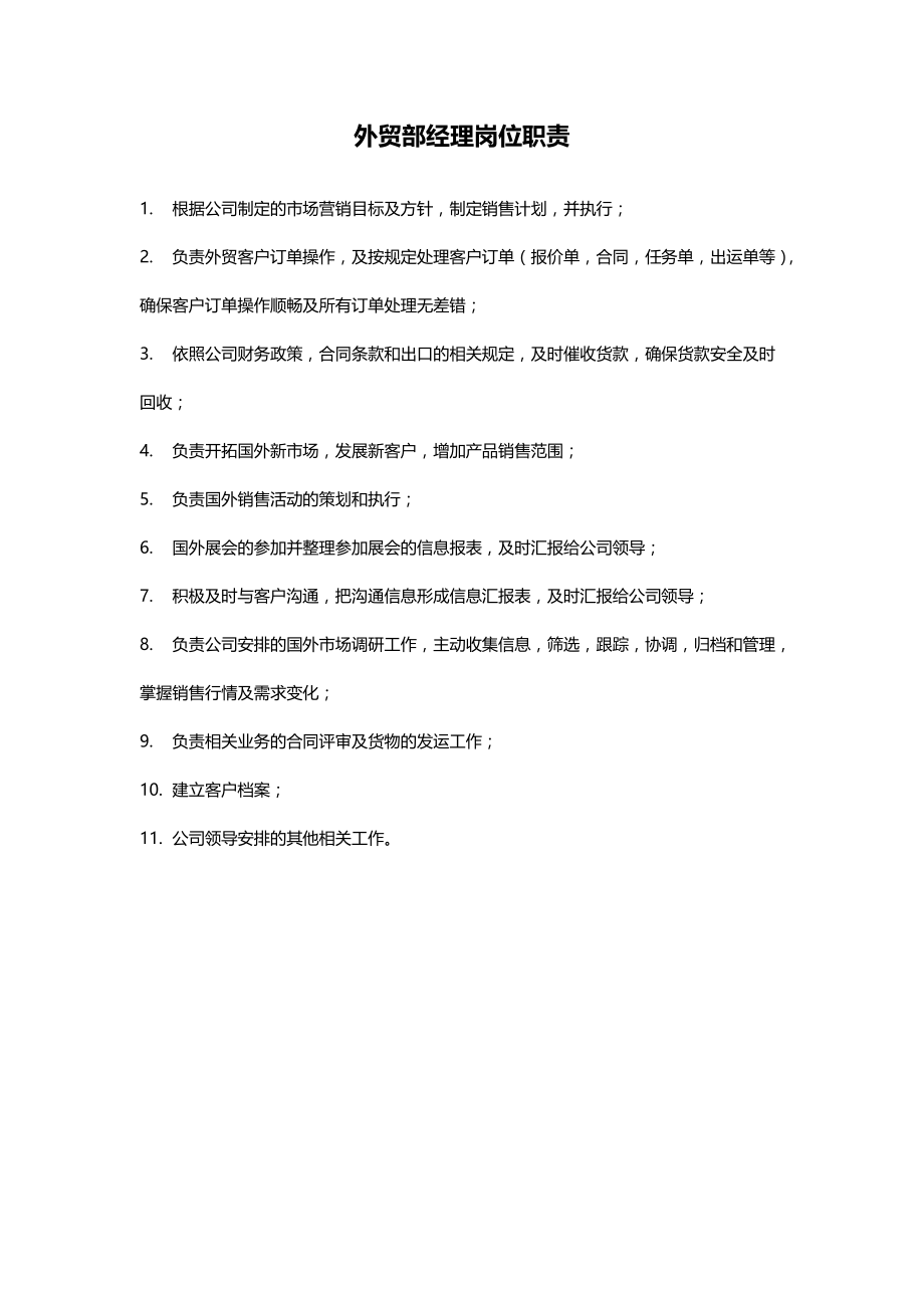 外贸部经理岗位职责.docx_第1页