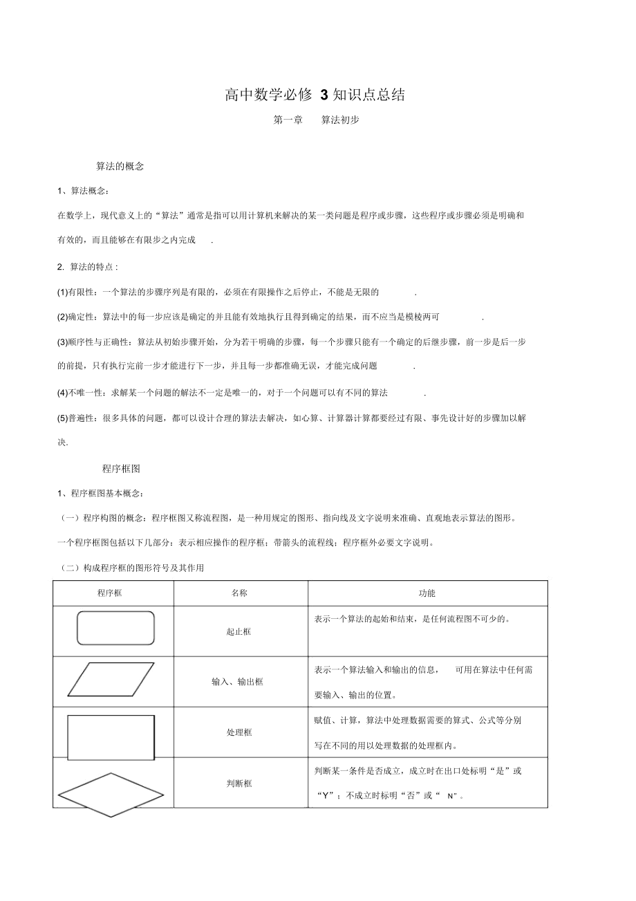 高中数学必修3知识点总结：第一章算法初步.docx_第1页