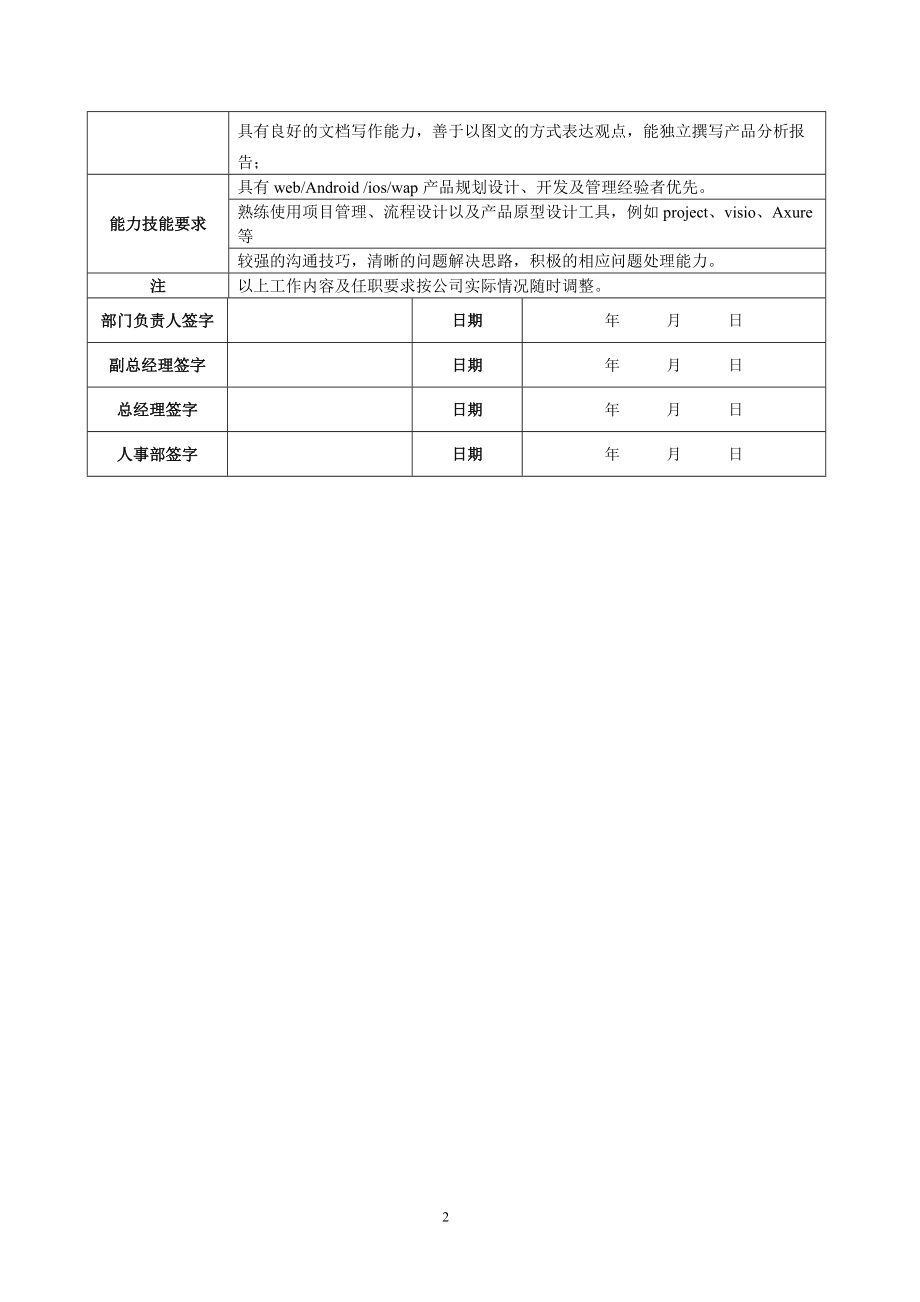 产品经理-岗位职责说明书.doc_第2页