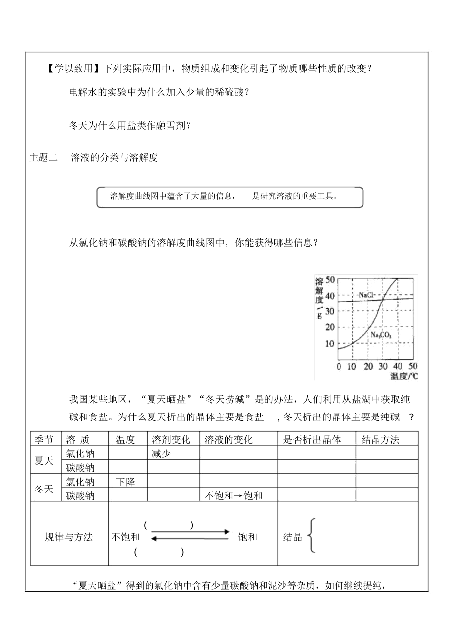 中考化学专题复习《溶液及溶解度》学案_5362.docx_第2页