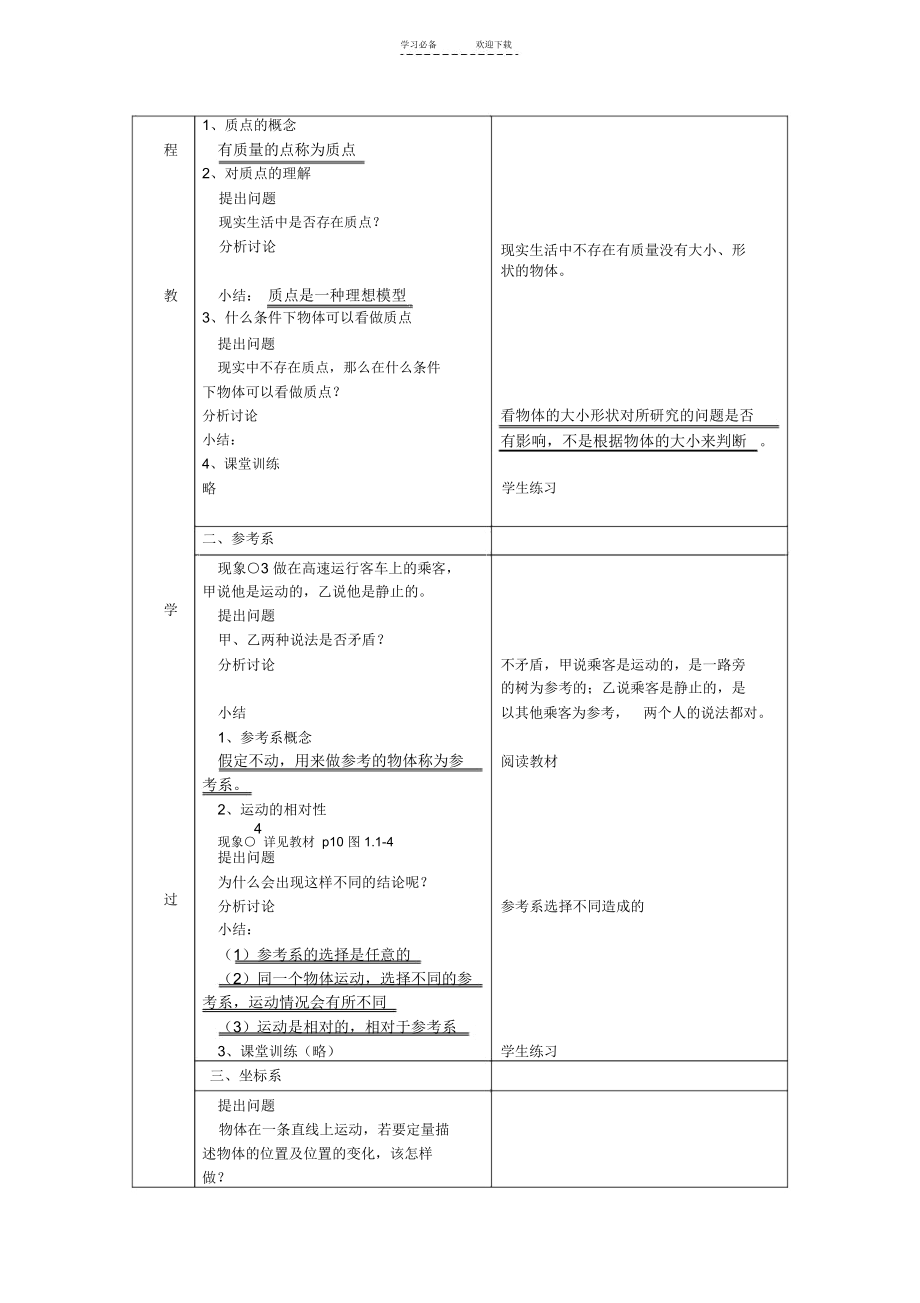 高中物理第一章《质点参考系和坐标系》教案新人教版.docx_第2页