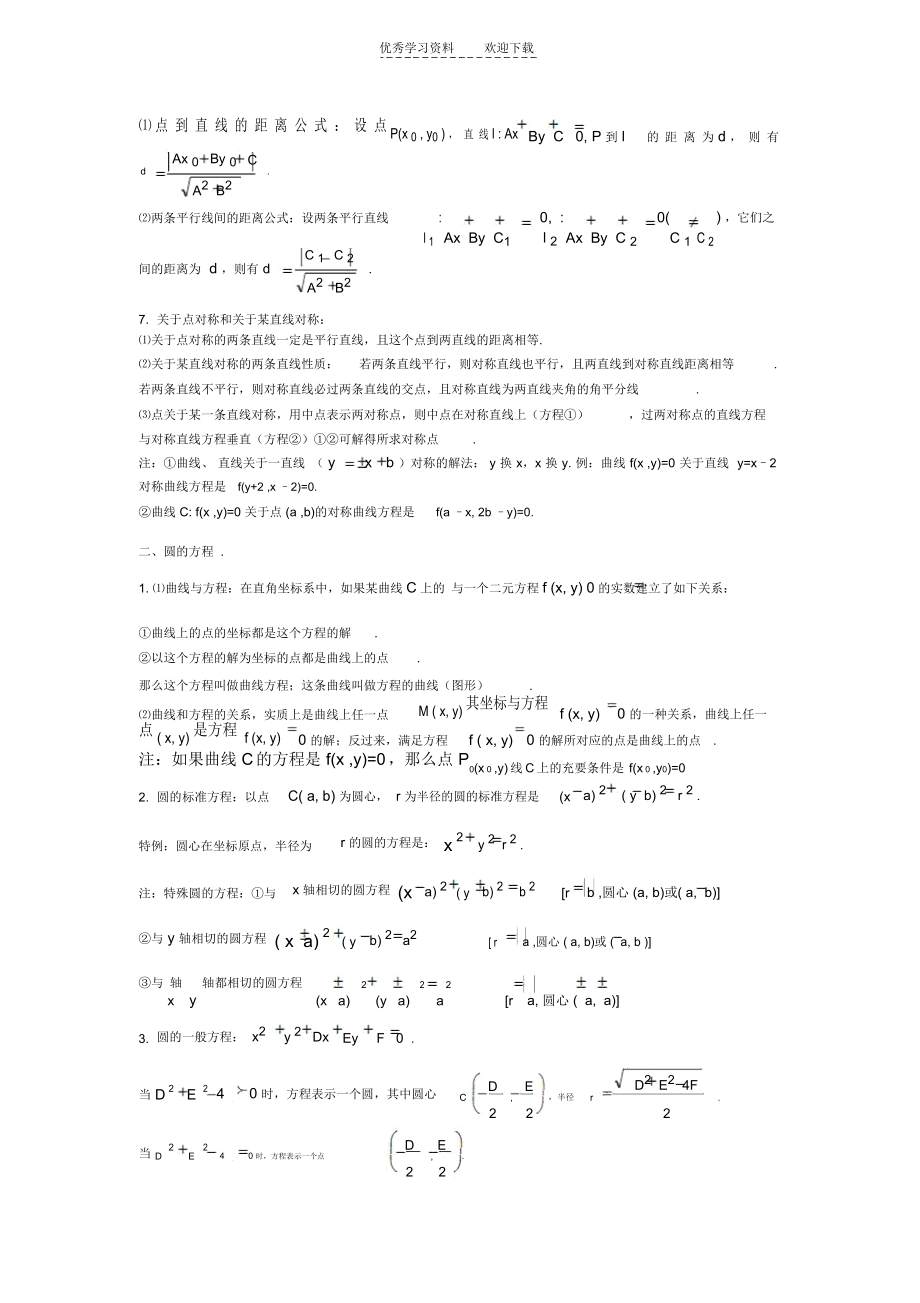 高中数学总复习之要点必备直线和圆的方程.docx_第2页