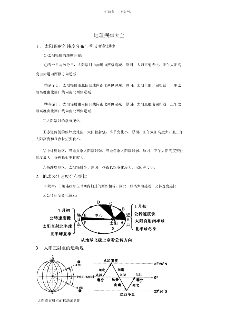 高中地理规律大全.docx_第1页