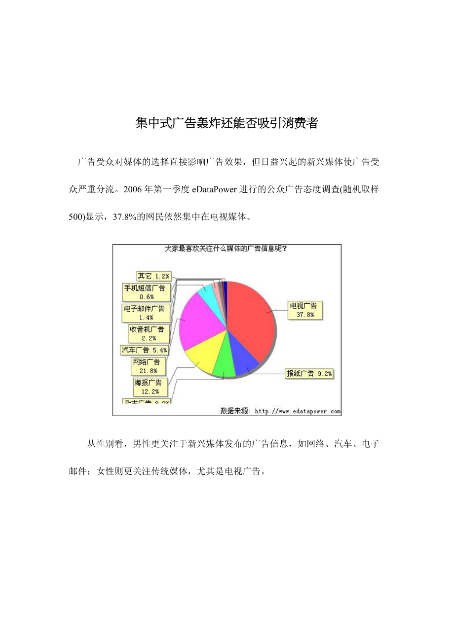 集中式广告轰炸还能否吸引消费者.docx_第1页