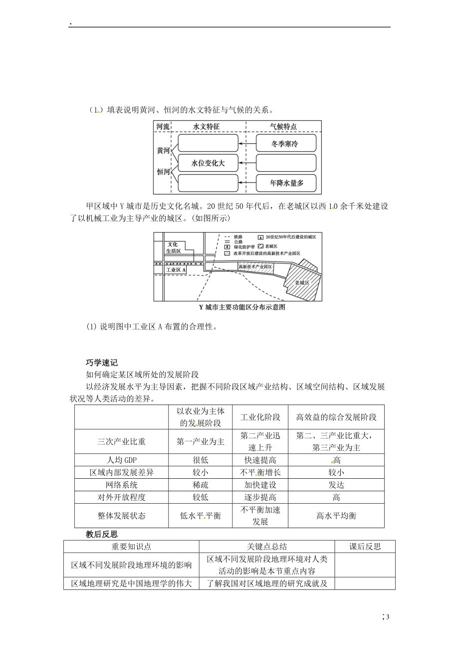 川省岳池县第一中学2014高中地理 1.1 地理环境区域发展的影响（第2课时）导学案 新人教版必修.docx_第3页