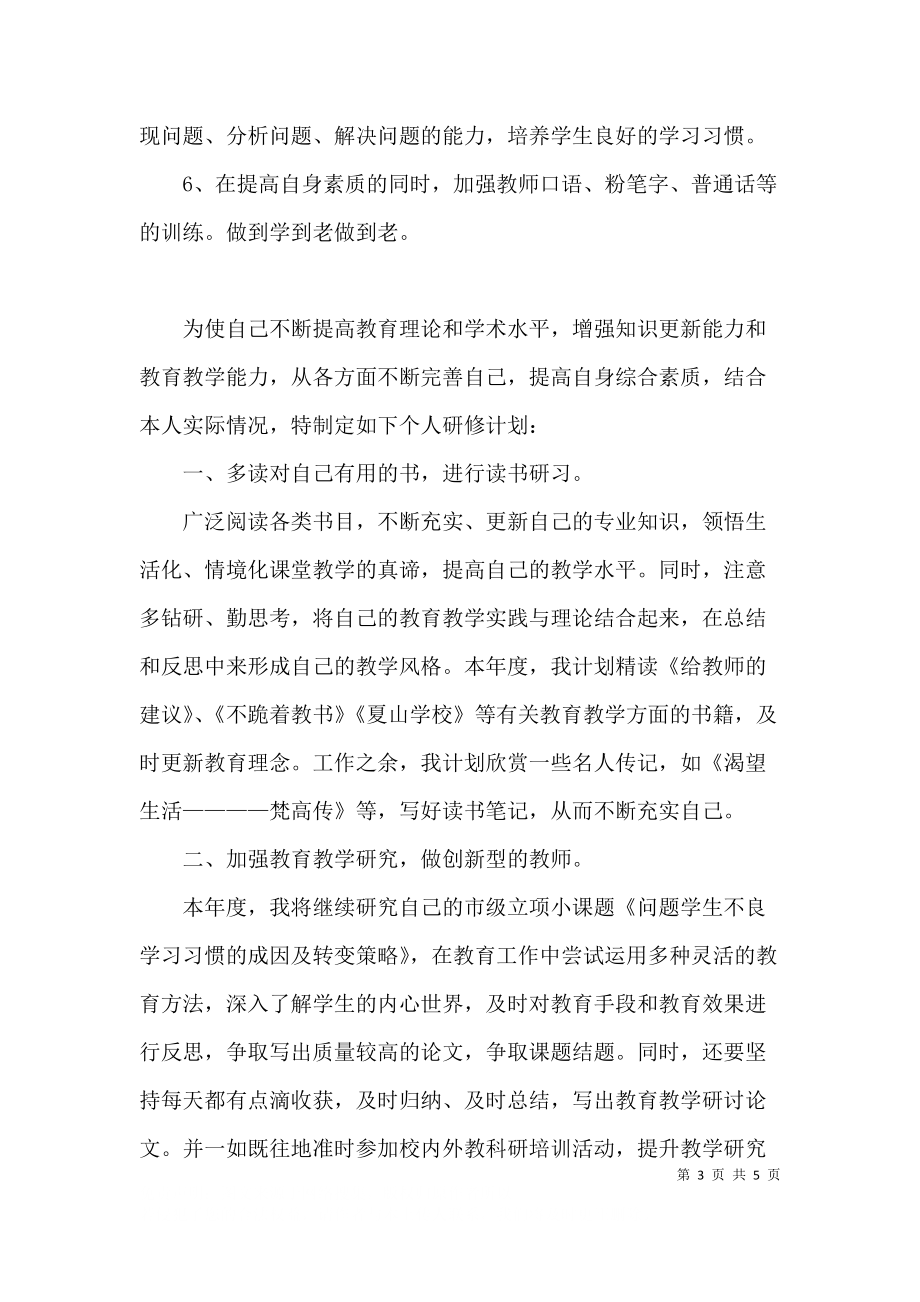 个人研修计划模板填写.docx_第3页